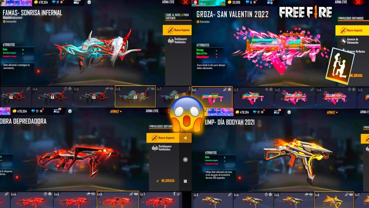 descubre las armas evolutivas mas poderosas en free fire los diamantes te guiaran hacia la victoria